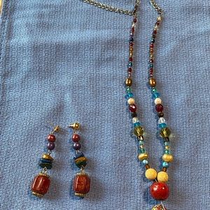 Necklace and pierced earring set. Very pretty Set